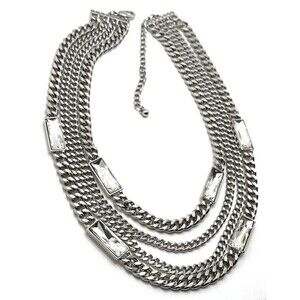 NWOT Lee Angel Neiman Marcus Crystal Multi Strand Station Necklace Statement 20"